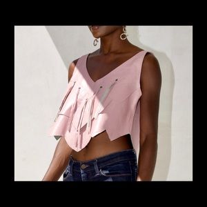 Vintage Leather Crop Top
